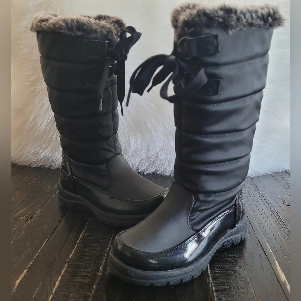 TOTES Hollie Thermolite Waterproof Faux Fur Lined Snow Boots Girls Size 12